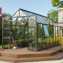 Serre de jardin Olymp 11,5m² en alu noir et verre de sécurité 3mm - Vitavia