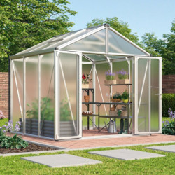 Serre de jardin Zeus Comfort 6,2m² en alu anodisé et polycarbonate 10mm - Vitavia