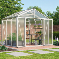 Serre de jardin Zeus Comfort 6,2m² en alu anodisé et polycarbonate 16mm - Vitavia