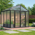 Serre de jardin Zeus Comfort 6,2m² en alu noir et polycarbonate 10mm - Vitavia