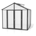 Serre de jardin Zeus Comfort 6,2m² en alu noir et polycarbonate 16mm - Vitavia