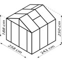 Serre de jardin Zeus Comfort 6,2m² en alu noir et polycarbonate 16mm - Vitavia