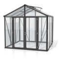 Serre de jardin Zeus Comfort 6,2m² en alu noir et vitrage combiné - Vitavia