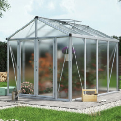 Serre de jardin Zeus Comfort 8,1m² en alu anodisé et polycarbonate 10mm - Vitavia