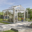 Serre de jardin Zeus Comfort 8,1m² en alu anodisé et vitrage combiné - Vitavia