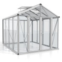 Serre de jardin Zeus Comfort 8,1m² en alu anodisé et vitrage combiné - Vitavia