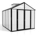 Serre de jardin Zeus Comfort 8,1m² en alu noir et polycarbonate 10mm - Vitavia