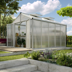Serre de jardin Zeus Comfort 10m² en alu anodisé et polycarbonate 16mm - Vitavia