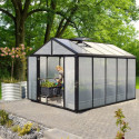 Serre de jardin Zeus Comfort 10m² en alu noir et polycarbonate 10mm - Vitavia