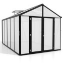 Serre de jardin Zeus Comfort 10m² en alu noir et polycarbonate 10mm - Vitavia