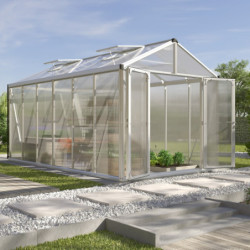 Serre de jardin Zeus Comfort 11,9m² en alu anodisé et polycarbonate 10mm - Vitavia