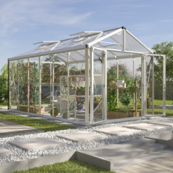 Serre de jardin Zeus Comfort 11,9m² en alu anodisé et vitrage combiné - Vitavia