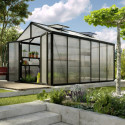 Serre de jardin Zeus Comfort 11,9m² en alu noir et polycarbonate 16mm - Vitavia