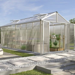 Serre de jardin Zeus Comfort 15,7m² en alu anodisé et polycarbonate 16mm - Vitavia