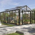 Serre de jardin Zeus Comfort 15,7m² en alu noir et vitrage combiné - Vitavia