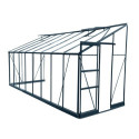 Serre adossée Prima 9,63m² en aluminium anthracite et verre trempé 4mm - Green Protect