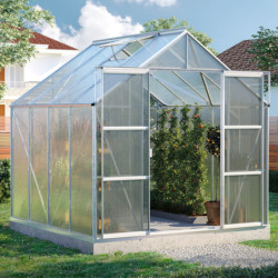 Serre de jardin Uranus 6,7m² en alu anodisé et panneaux de PC 6mm - Vitavia