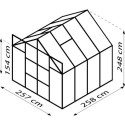 Serre de jardin Uranus 6,7m² en alu anodisé et verre de sécurité 3mm - Vitavia
