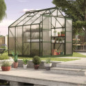Serre de jardin Uranus 6,7m² en alu émeraude et panneaux de PC 4mm - Vitavia