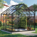Serre de jardin Uranus 6,7m² en alu noir et verre de sécurité 3mm - Vitavia