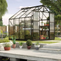 Serre de jardin Uranus 6,7m² en alu noir et verre de sécurité 3mm - Vitavia