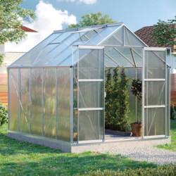Serre de jardin Uranus 8,3m² en alu anodisé et panneaux de PC 4mm - Vitavia