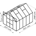 Serre de jardin Uranus 8,3m² en alu émeraude et panneaux de PC 6mm - Vitavia