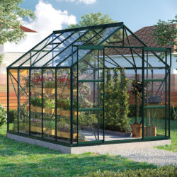 Serre de jardin Uranus 8,3m² en alu émeraude et verre de sécurité 3mm - Vitavia