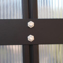 Serre de jardin Uranus 8,3m² en alu noir et panneaux de PC 4mm - Vitavia