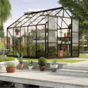 Serre de jardin Uranus 8,3m² en alu noir et verre de sécurité 3mm - Vitavia