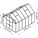 Serre de jardin Uranus 9,9m² en alu émeraude et panneaux de PC 4mm - Vitavia