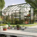 Serre de jardin Uranus 9,9m² en alu émeraude et verre de sécurité 3mm - Vitavia