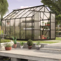 Serre de jardin Uranus 9,9m² en alu noir et panneaux de PC 4mm - Vitavia