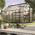 Serre de jardin Uranus 9,9m² en alu noir et panneaux de PC 6mm - Vitavia