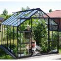 Serre de jardin Uranus 9,9m² en alu noir et verre de sécurité 3mm - Vitavia