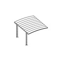 Carport 2 poteaux 15m² en aluminium et polycarbonate transparent FALCON - X-METAL