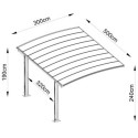 Carport 2 poteaux 15m² en aluminium et polycarbonate transparent FALCON - X-METAL