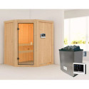 Sauna traditionnel d'angle FAURIN - poêle 9KW ctrl externe - Karibu