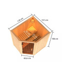 Sauna traditionnel d'angle FAURIN - poêle Easy Bio 9000W - Karibu
