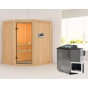 Sauna traditionnel d'angle FAURIN - poêle Easy Bio 9000W - Karibu