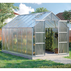 Serre de jardin Uranus 11,5m² en alu anodisé et panneaux de PC 4mm - Vitavia