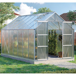 Serre de jardin Uranus 11,5m² en alu anodisé et panneaux de PC 6mm - Vitavia