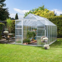 Serre de jardin Uranus 11,5m² en alu anodisé et panneaux de PC 6mm - Vitavia