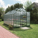 Serre de jardin Uranus 11,5m² en alu émeraude et panneaux de PC 4mm - Vitavia
