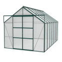 Serre de jardin Uranus 11,5m² en alu émeraude et panneaux de PC 4mm - Vitavia