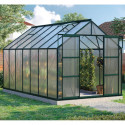 Serre de jardin Uranus 11,5m² en alu émeraude et panneaux de PC 6mm - Vitavia