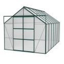 Serre de jardin Uranus 11,5m² en alu émeraude et panneaux de PC 6mm - Vitavia
