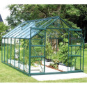 Serre de jardin Uranus 11,5m² en alu émeraude et verre de sécurité 3mm - Vitavia