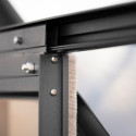 Serre de jardin Uranus 11,5m² en alu noir et panneaux de PC 4mm - Vitavia