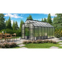 Serre de jardin Uranus 11,5m² en alu noir et panneaux de PC 6mm - Vitavia